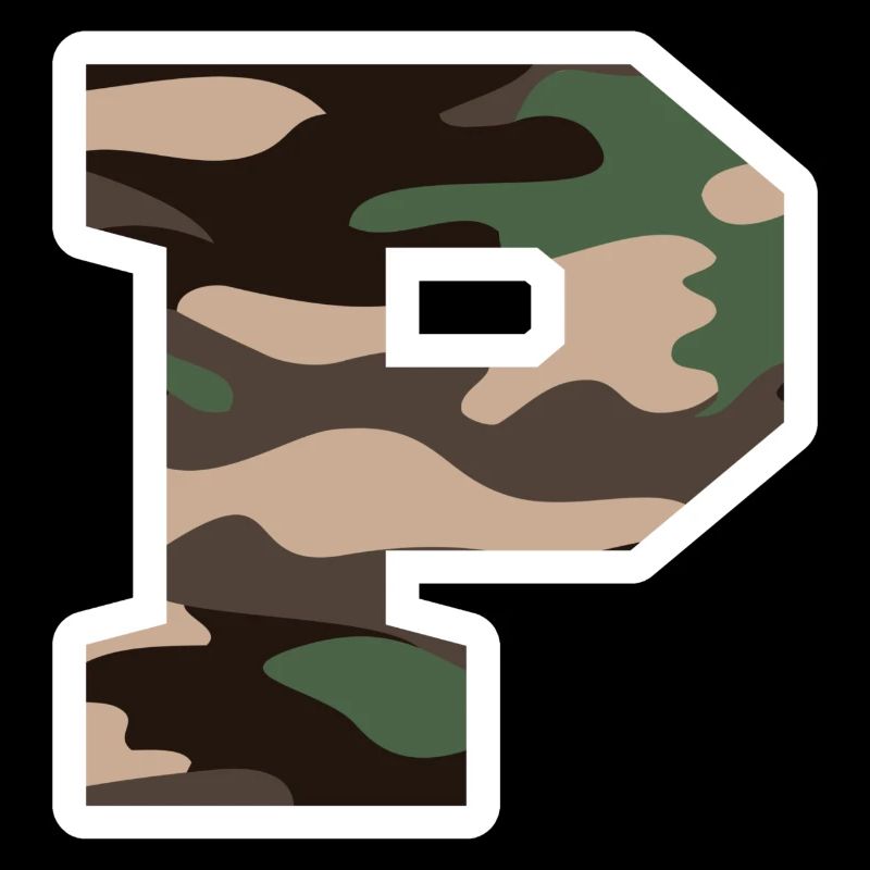 Letter P Military Camouflage - Gift Idea