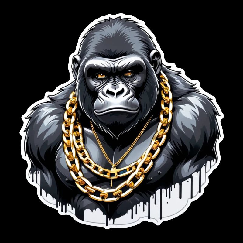 Gorilla mit Goldkette