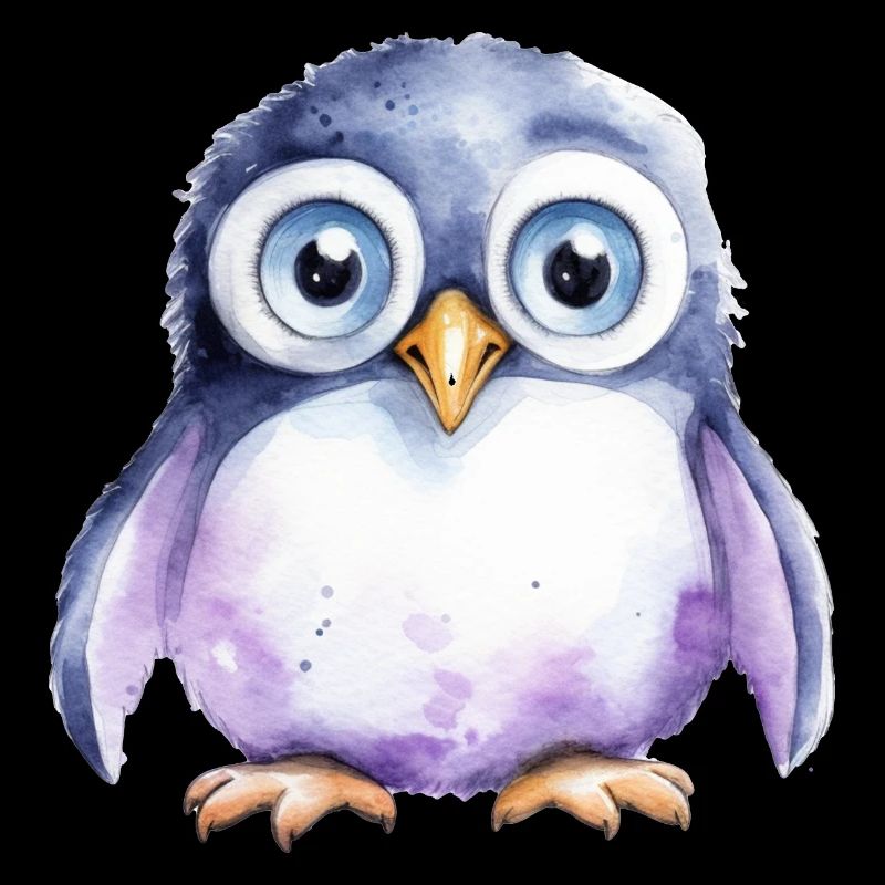 Pinguin Wasserfarben Zeichnung