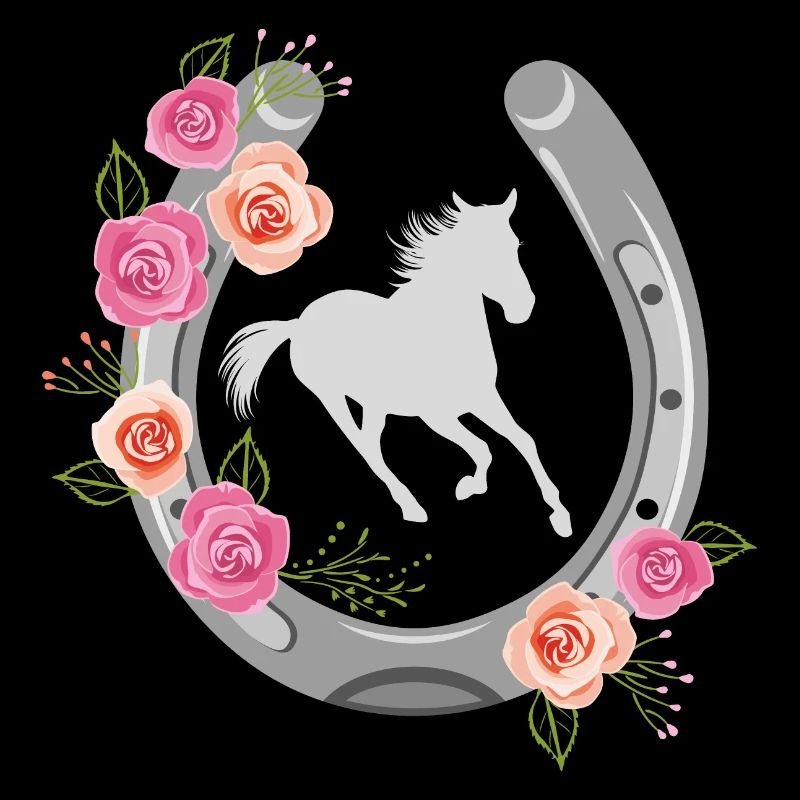 Fer à cheval stylisé avec couronne florale