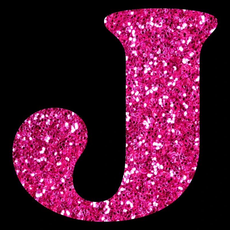 Buchstabe j Rosa Glitzer