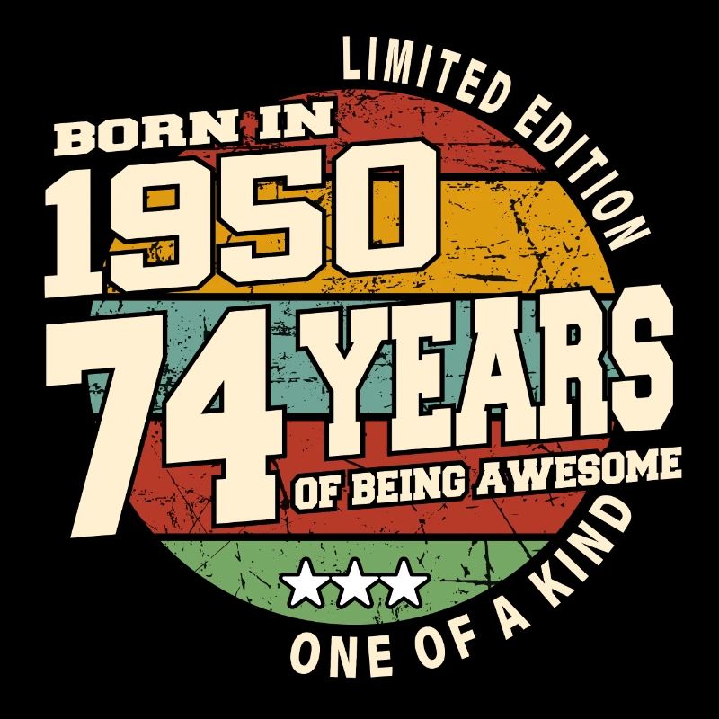 1950 Vintage Retro Classique 74 ans