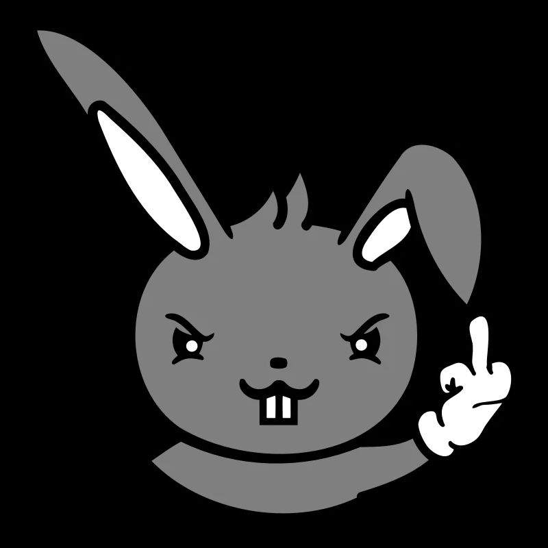 Hase Mittelfinger Zeigen Böse Frech Beleidigend