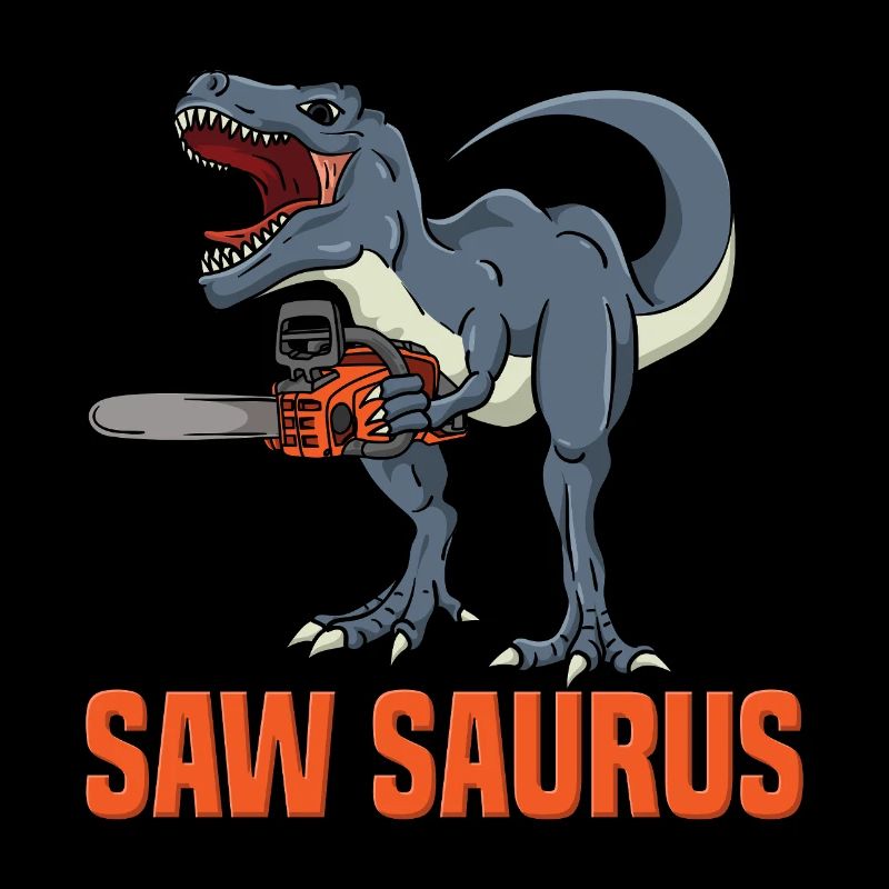 Saw Saurus Dino with Chainsaw Fun Design