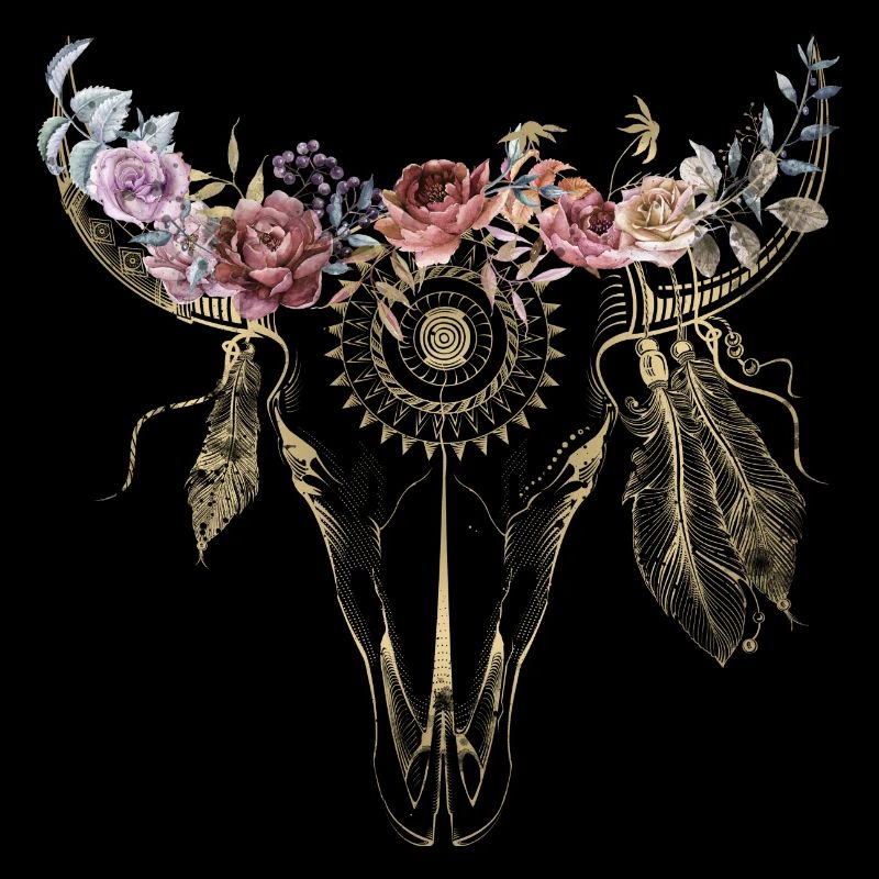 Boho / Fleurs / Crâne / Conception