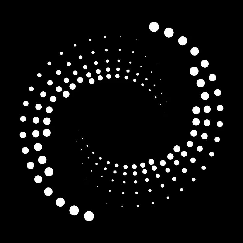 Spiral with white circles