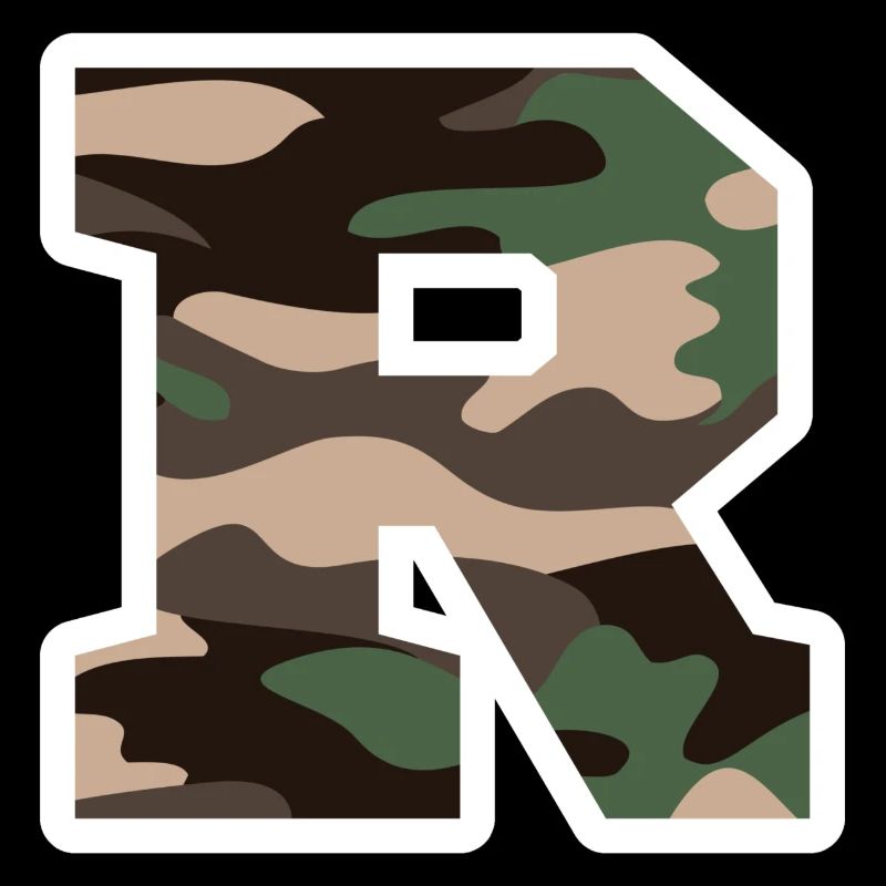 Letter R Military Camouflage - Gift Idea