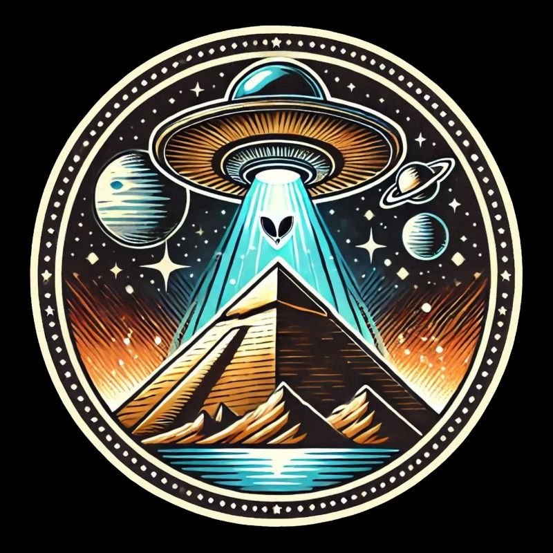 Ufo Alien Pyramiden Logo