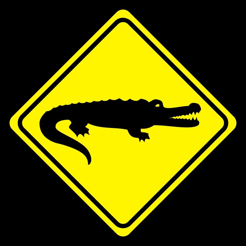 Warning - Crocodile - 2 Color Vector