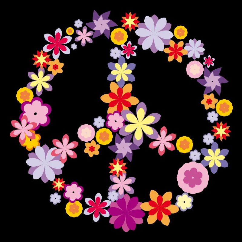 Peace / Paix symbole de fleurs