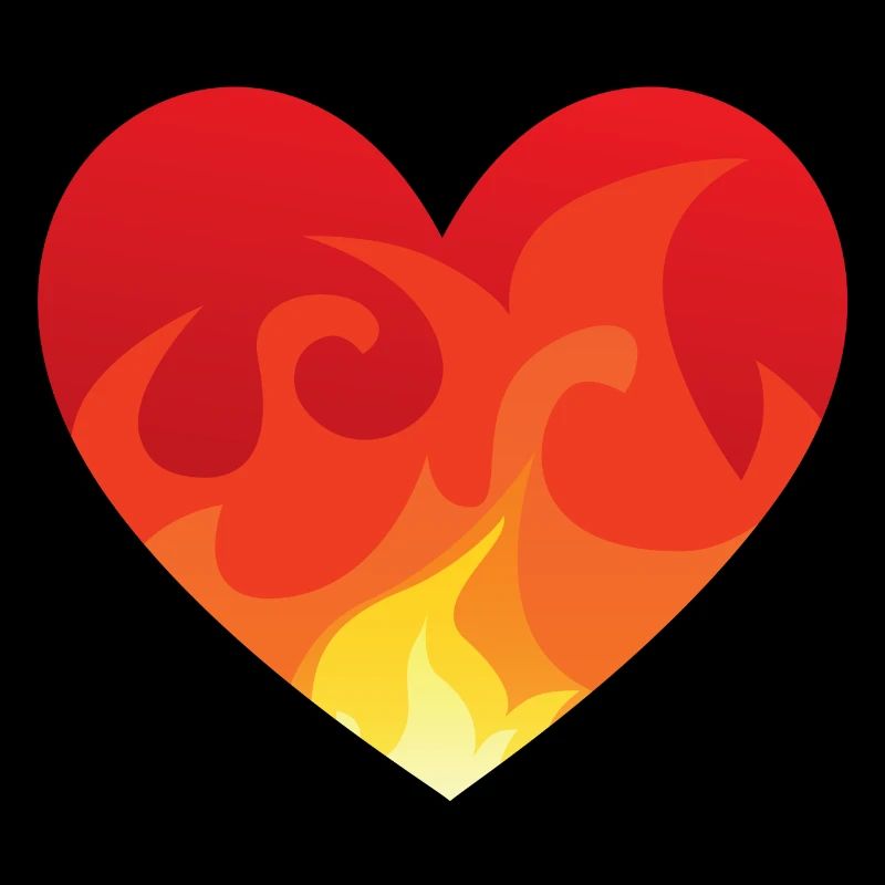 Coeur avec le feu de