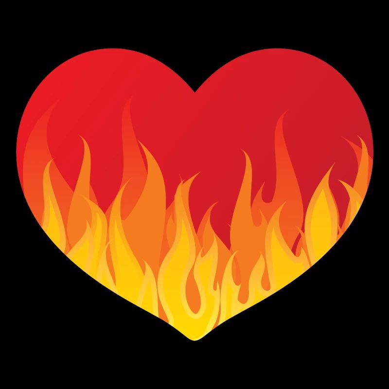 Coeur avec le feu de