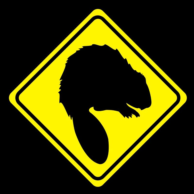 Warnung Biber - 2 farb