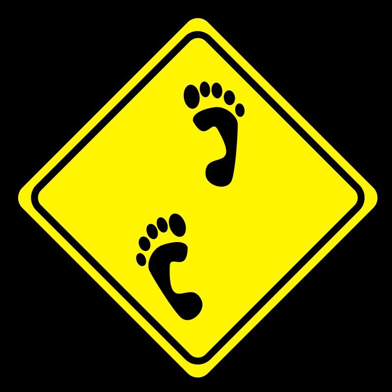 Warning barefoot - 2 Color Vector