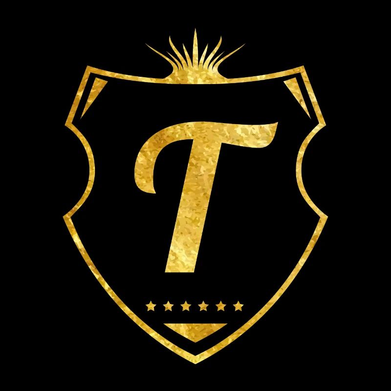 T buchstabe gold