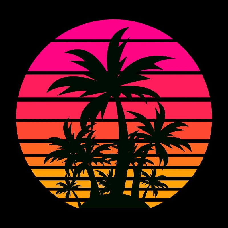 Tropical 80s Sunset Classic Design