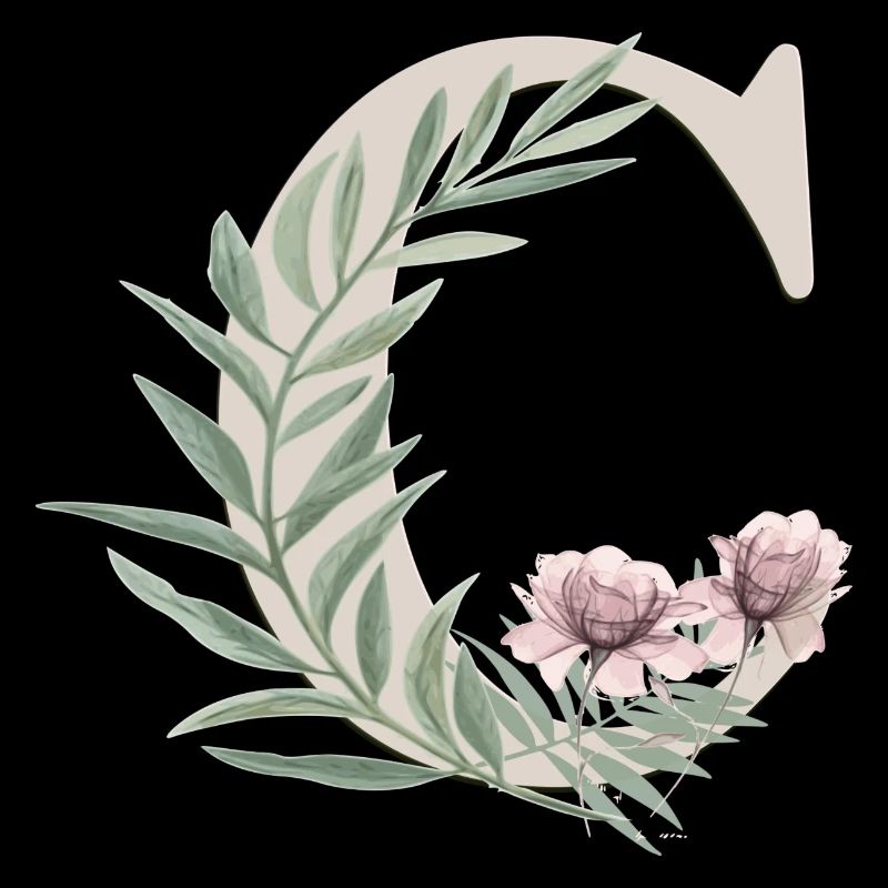 Buchstabe C mit Blumen