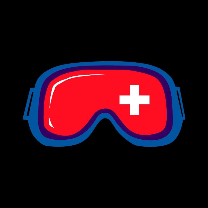 Lunettes de ski drapeau suisse hiver idée cadeau