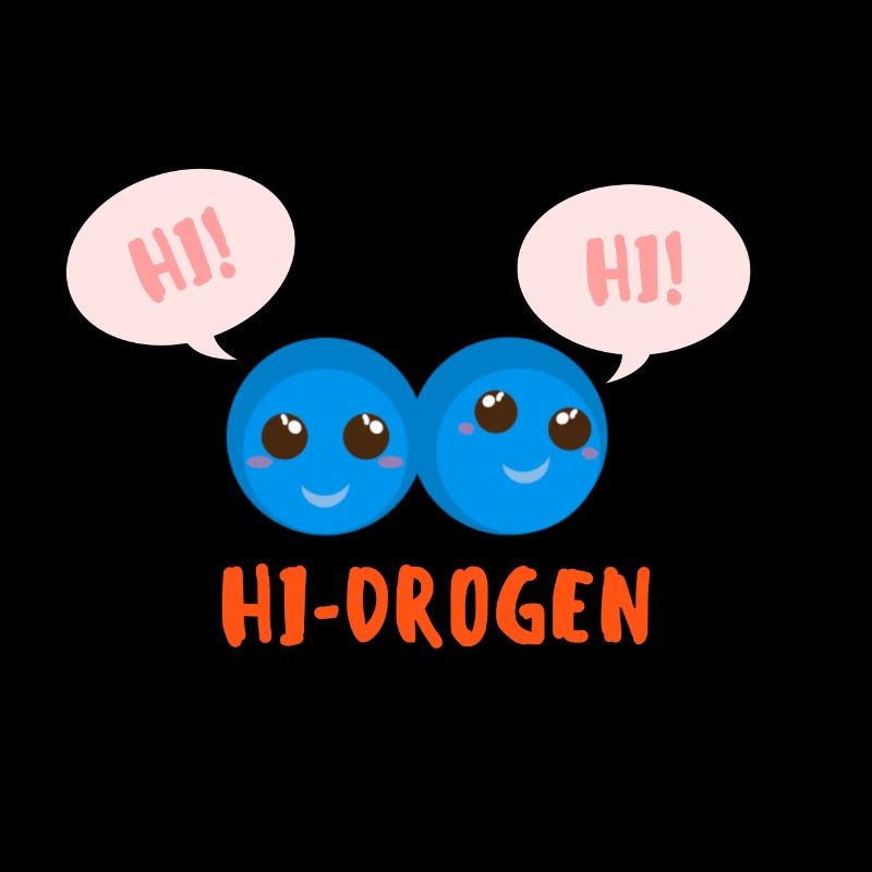Dessin animé mignon de molécule d'hydrogène H2 dit bonjour