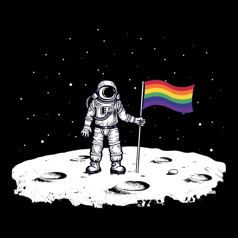 Drapeau arc-en-ciel astronaute