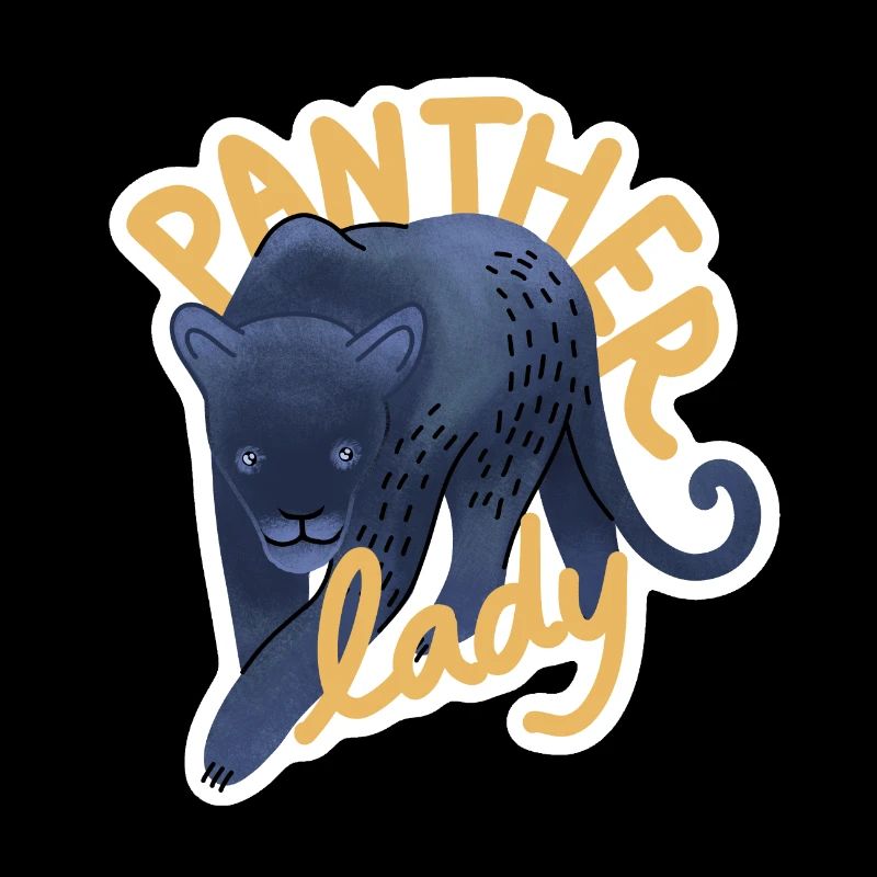 Dame noire dessinée à la main de panthère