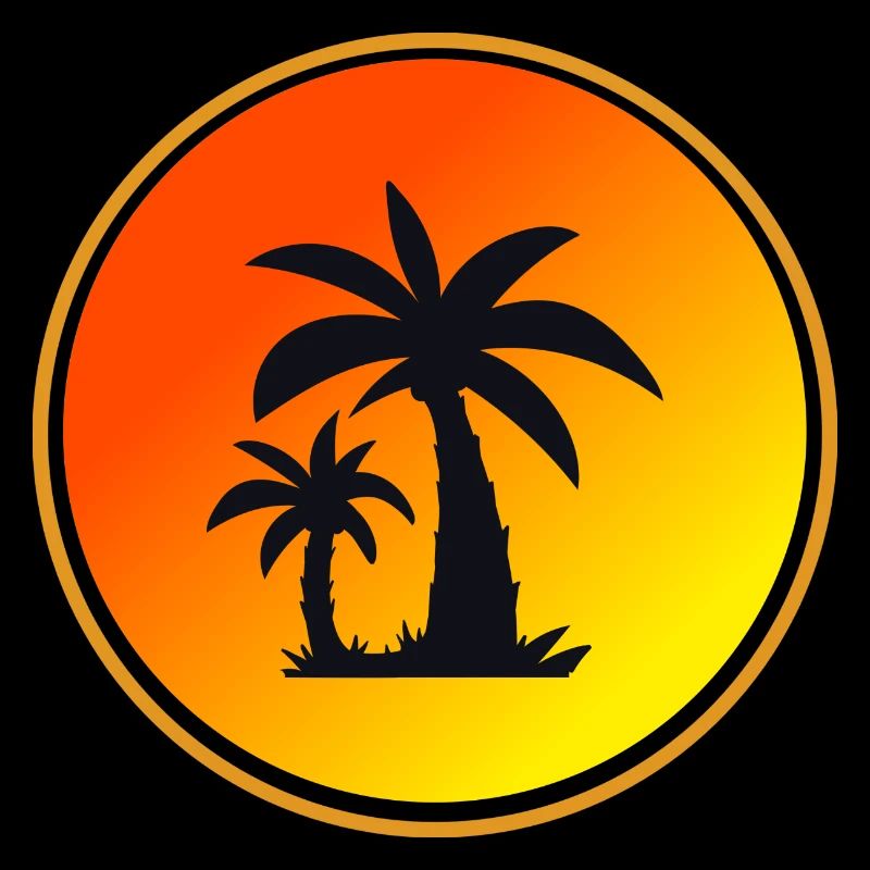 Palm Circle Orange Sun