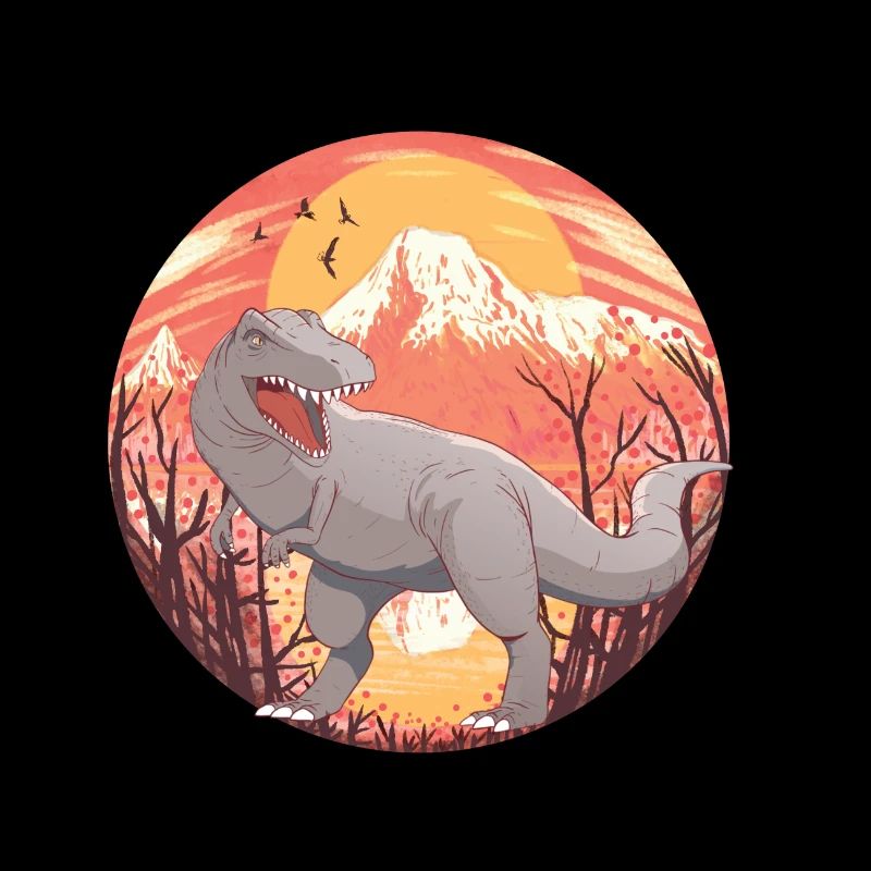 Dinosaurier Und Vulkan