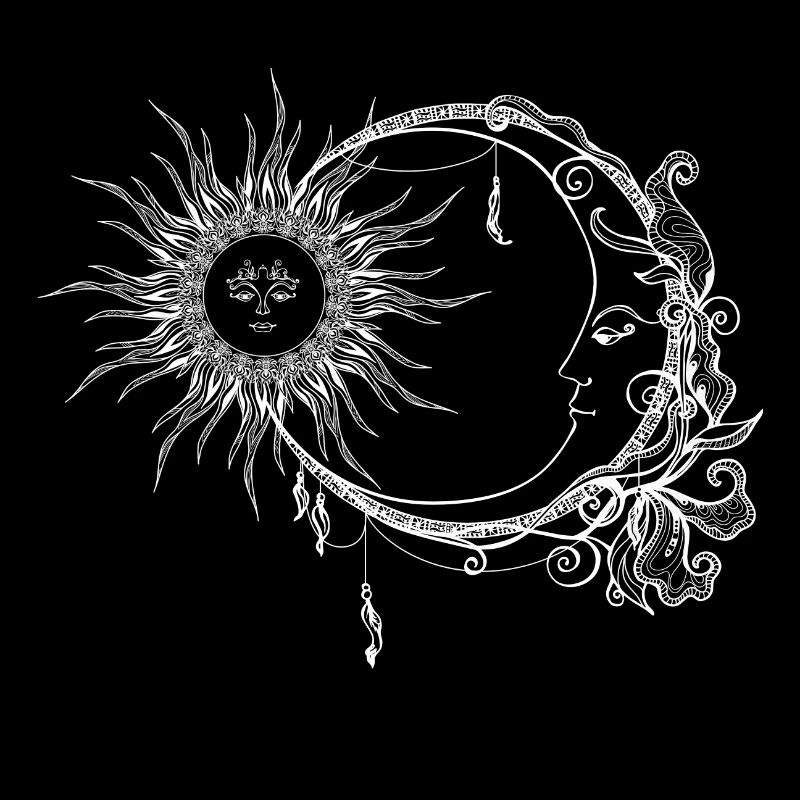 Moon and sun boho style