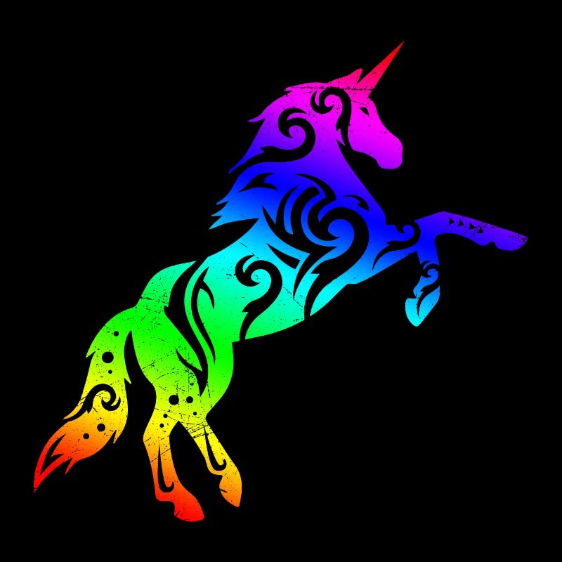 Einhorn Regenbogen Tribal Tattoo Bunt Geschenk