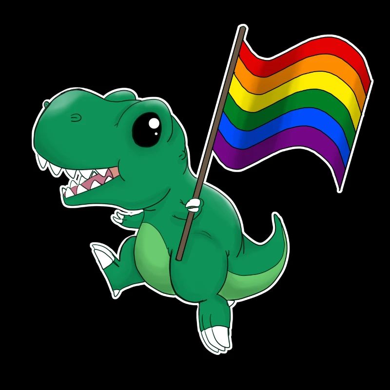 Rainbow Dinosaur T-Rex Pride