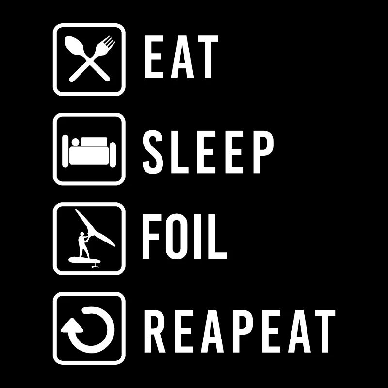 Surfer Eat Sleep Foil Repeat Wing Foiling Geschenk