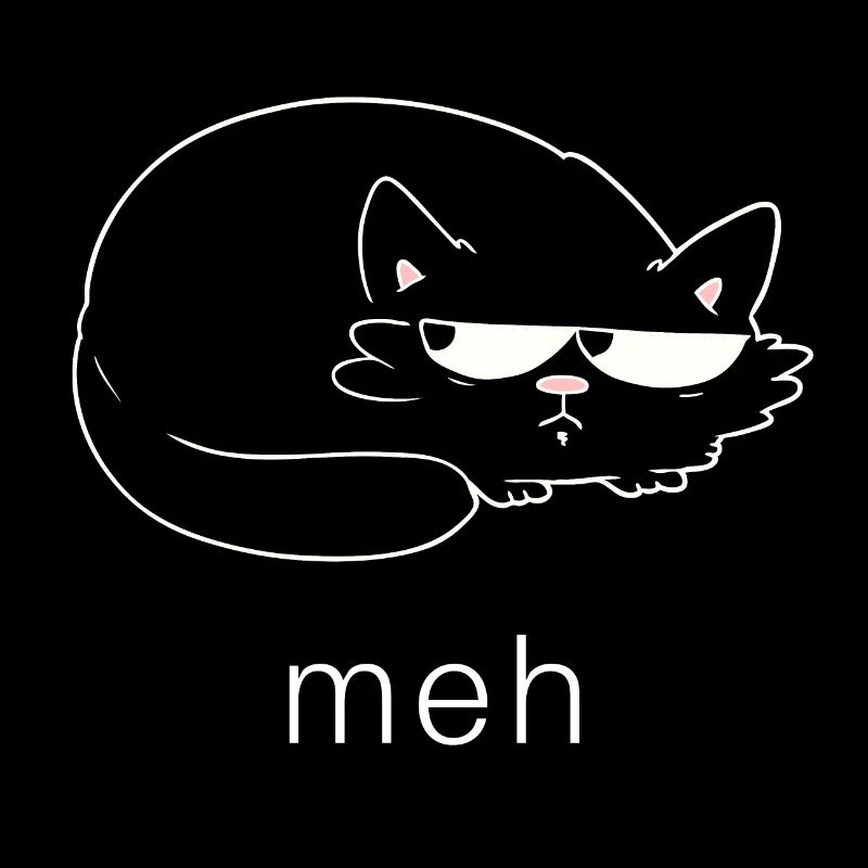 funny black cat meh cat