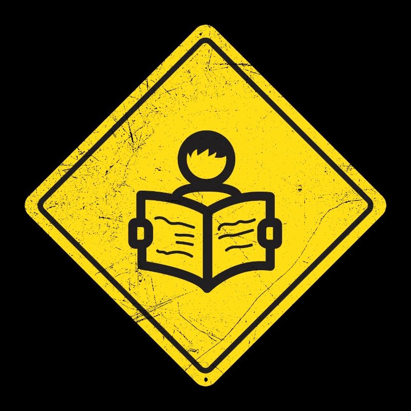 Verkehrszeichen Buch Leser Warnschild Geschenkidee