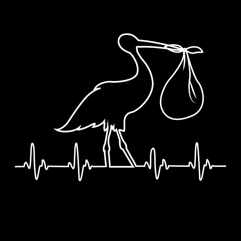 Gift idea for midwife - stork with heart