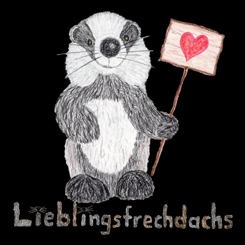 Lieblingsfrechdachs mit Herzschild