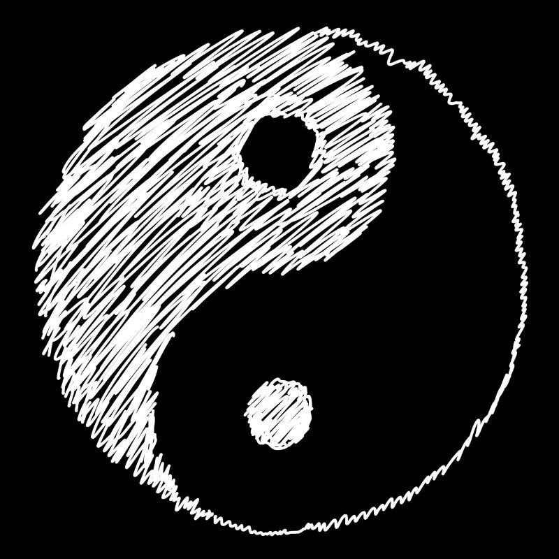 Doodle de symbole Yin Yang