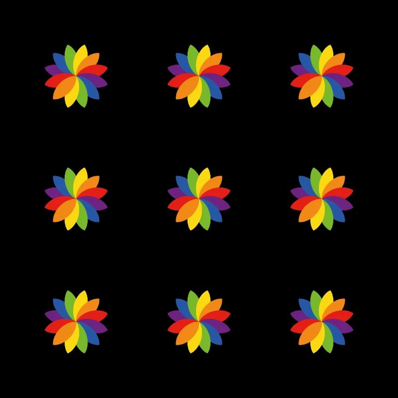 Motif de fleur arc-en-ciel brillant