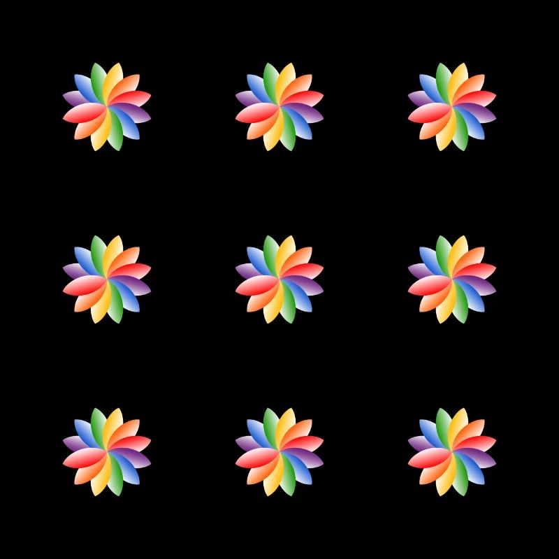 Fleur arc-en-ciel - Couleurs vives