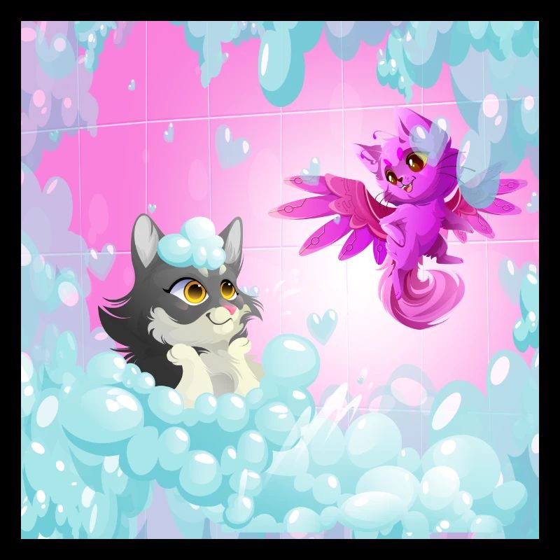 Chats mignons dans le bain