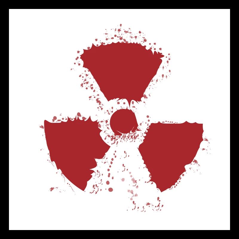 Símbolo de advertencia radiactiva salpicada