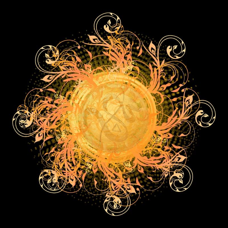 verschnörkelter Lichtwirbel, Sonne, SSL, Symbol