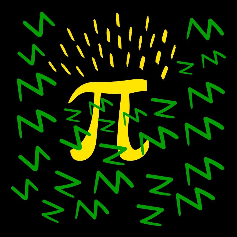Pi éclairs verts et Jaunes Maths Ingénieur Science