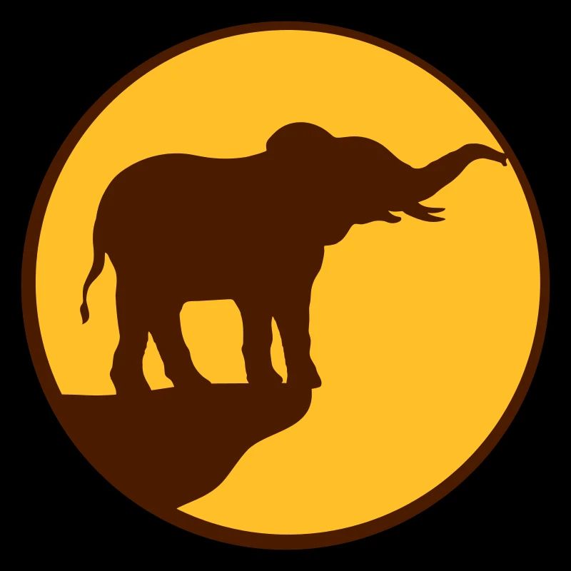 Mond Elefant Klippe Silhouette