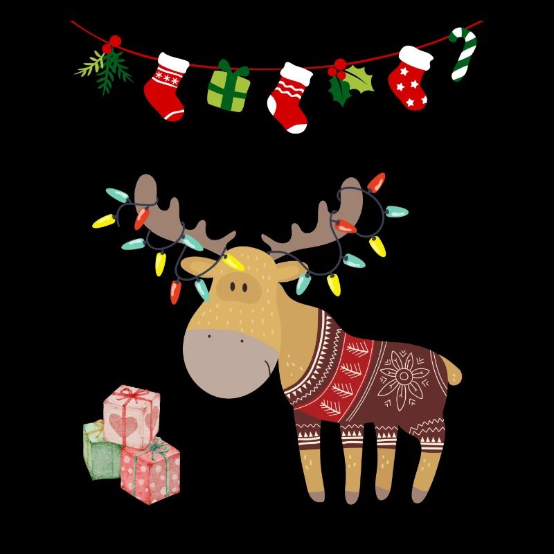 Idée cadeau Pull moche de Noel humour élan