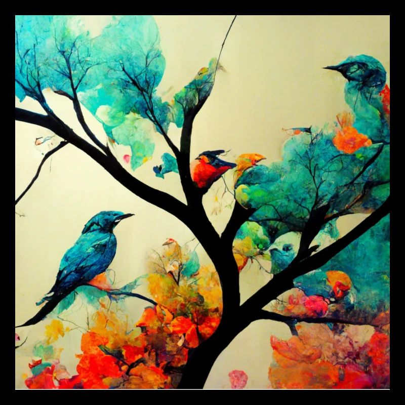 Birds Sitting on tree