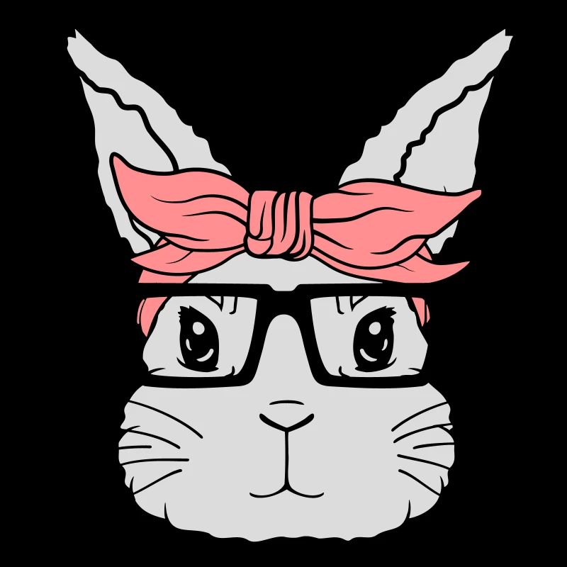 Visage de lapin nerd féminin