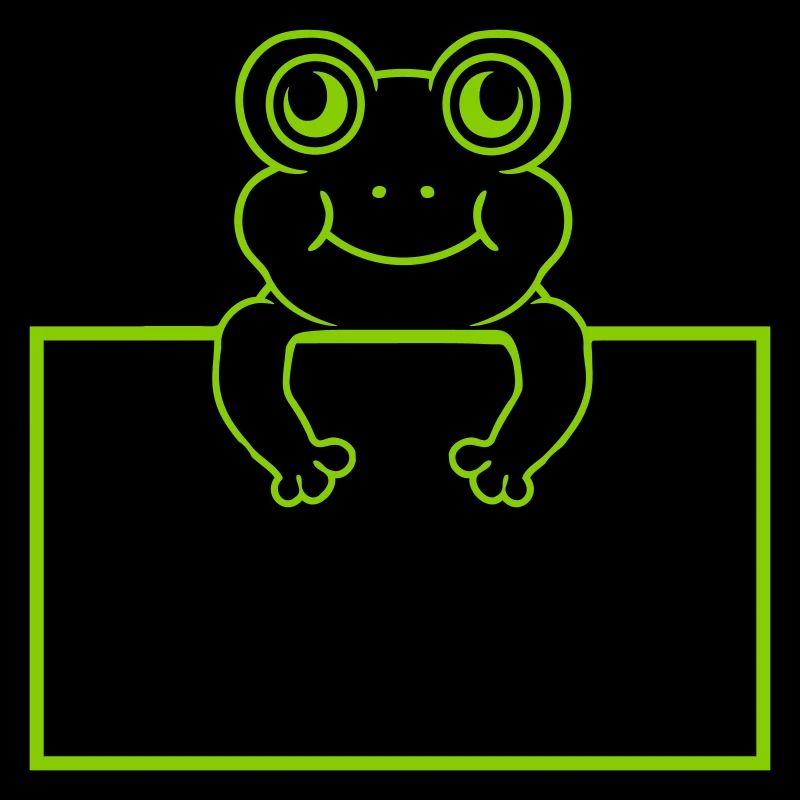 Schild zeigen Comic Frosch