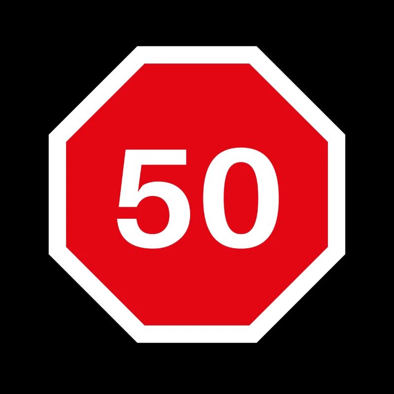 Design du 50e anniversaire avec panneau d’arrêt