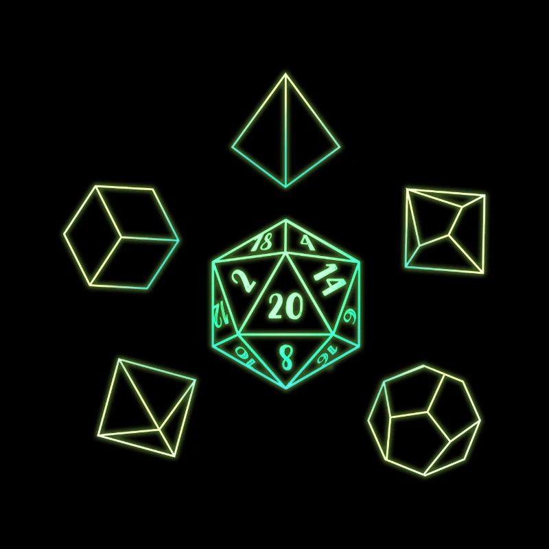 Tabletop-RPG Dice Green
