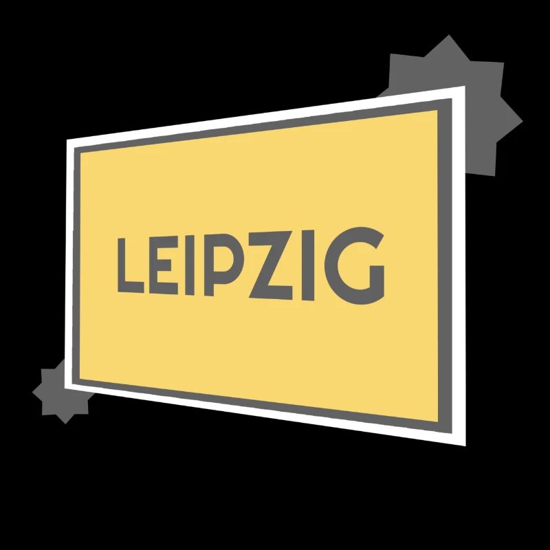 Leipzig Ortsschild - modern grey